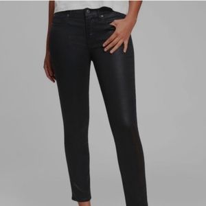 Gap Mid Rise True Skinny Jeans in Black Metallic 26/6 Petite